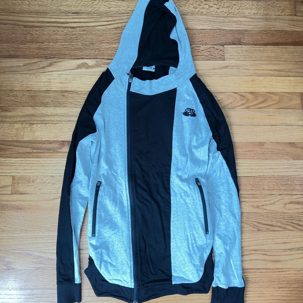 Grey and Black Zip-Up Hoodie & Pants Set